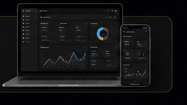 A laptop and phone showing the Flexian Platform with inventory, consumption and operational performance.