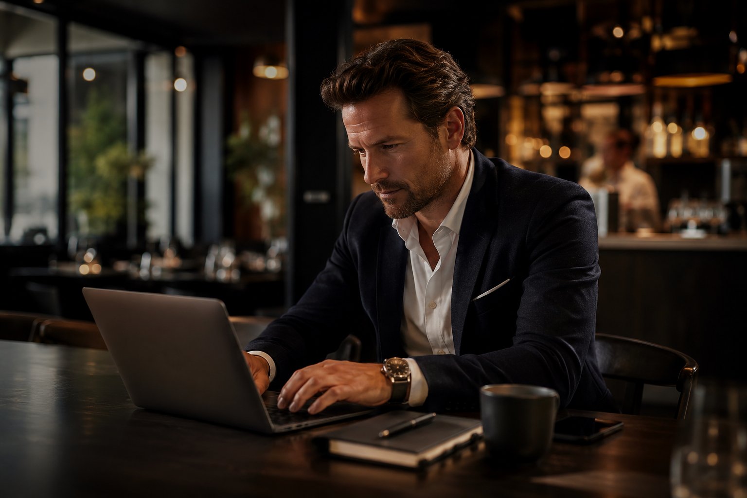 Hospitality operator booking a Flexian consultation from a laptop.
